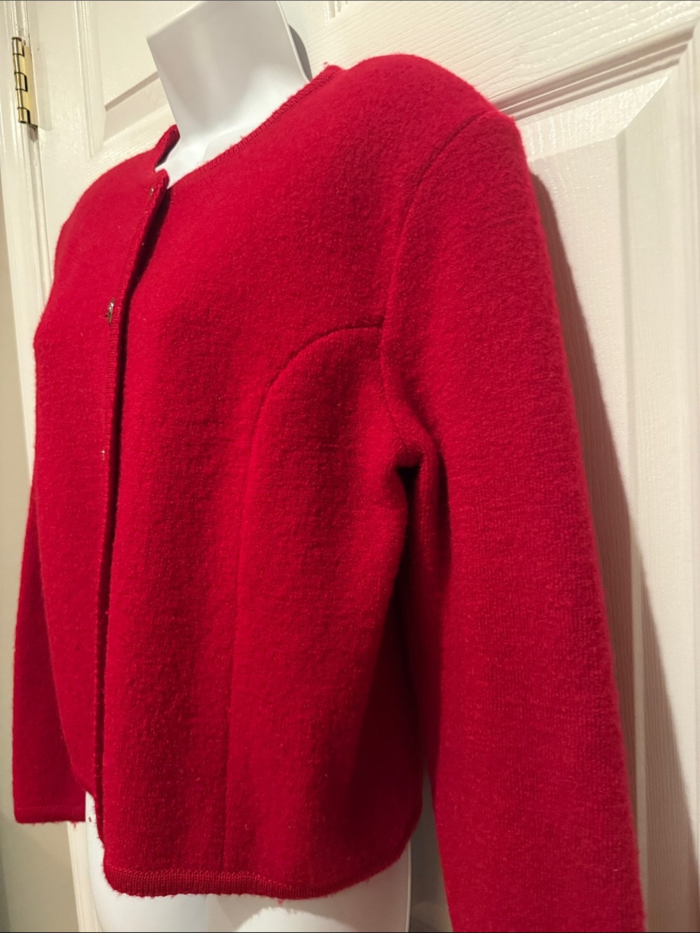 Talbots Red Button-Front Knit Blazer - Picture 5 of 9